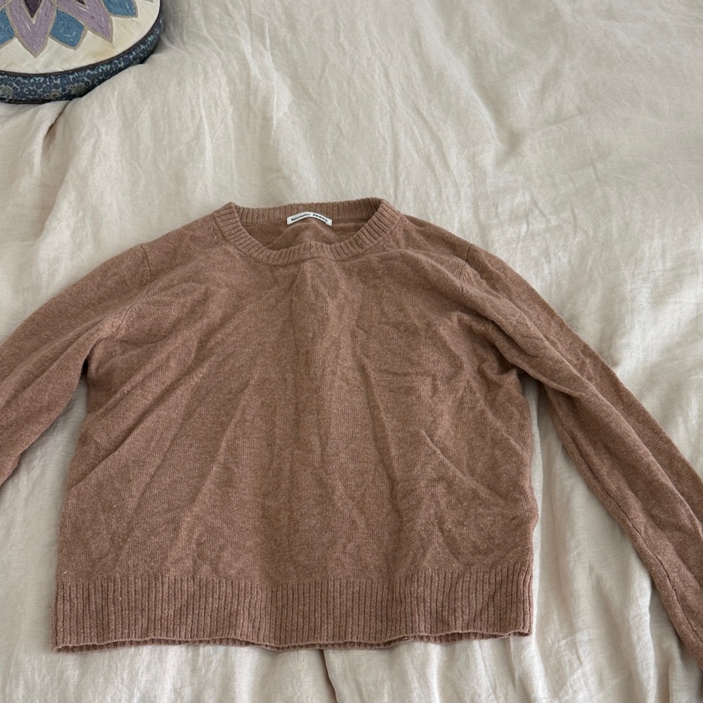 Reformation Tan Crew Neck Sweater